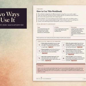 Anger Regulation Workbook, Nervous System Reset Tools | Printable Fillable PDF Digital Download image 4