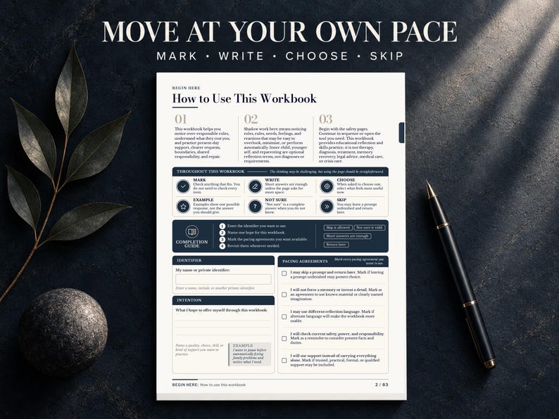 Shadow Work Journal & Inner Child Workbook for Boundaries, Self-Worth and Reparenting | Printable Fillable PDF image 4
