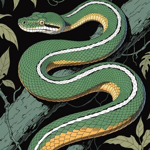 Green Tree Python Gift Shirt, Coiled & Cool, Funny Snake Owner Tee, Herper Gift