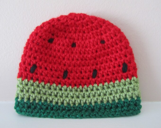 Crochet Watermelon Baby Hat Watermelon Hat for Infants Etsy