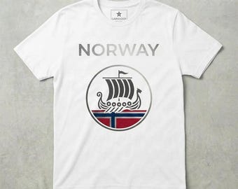 Norway Viking Longship T-Shirt | Nordic Football Fan Tee