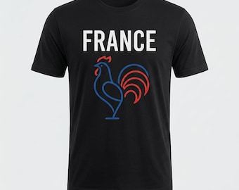 France Rooster Soccer Fan T-Shirt | French Football Supporter Tee