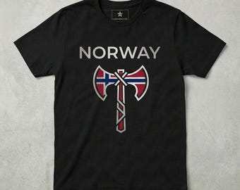 Norway Viking Axe Soccer Fan Shirt | Nordic Football Graphic Tee