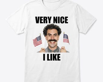Funny Patriotic Mustache Shirt, Very Nice I Like USA Tee, Fourth of July Humor