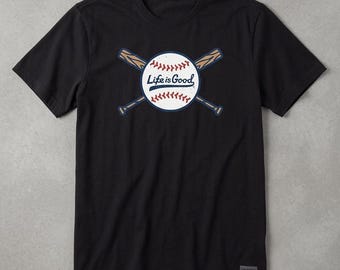 Life is Good. Men's Crusher Tee Baseball and Bats