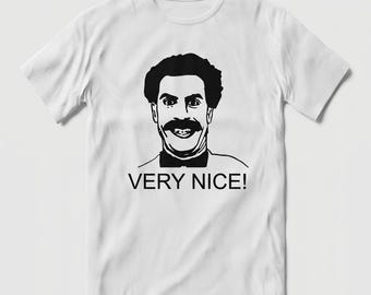 Funny Mustache T-Shirt, Very Nice Graphic Tee, Retro Comedy Shirt
