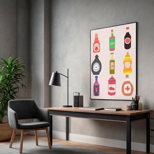 Condiments Collage Print | Kitchen Wall Art (Digital Download)
