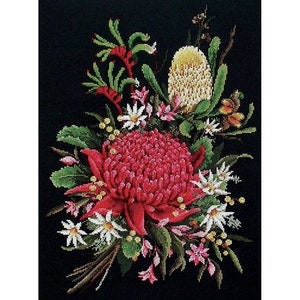 Kruissteekkaart met wilde bloemen van Fiona Jude, OPTIONEEL aida en DMC-draad.