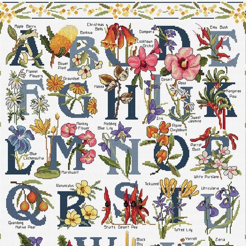 Australian Wildflower Sampler Counted Cross Stitch Chart Etsy