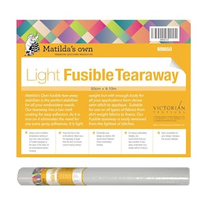 Light Fusible Tear Away 50cm x 9.1m roll Matilda&#39;s Own embroidery stabiliser.