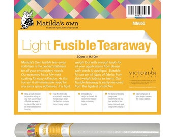 Light Fusible Tear Away 50 cm x 9,1 m Rolle Matildas eigener Stickstabilisator.