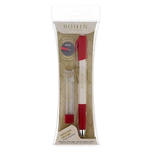 Bohin Fine Line Mechanical Chalk Pen Pencil, white chalk with refills, 0.9mm