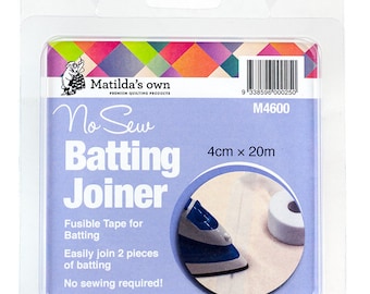 Matilda's Own no-sew batting joiner 4cm x 20 metres. A fusible tape for joining two pieces of quilt batting.