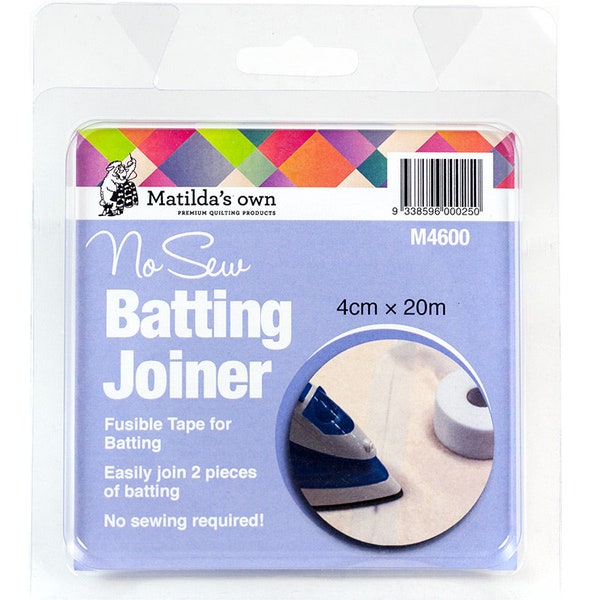 Matilda's own no sew batting joiner 4cm x 20 metres. A fusible tape for joining two pieces of batting.