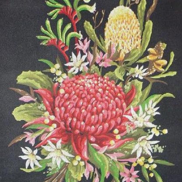 Toile Wildflowers Tapestry de Fiona Jude pour Country Threads 36 x 50 cm plus 50 pelotes de laine DMC en option