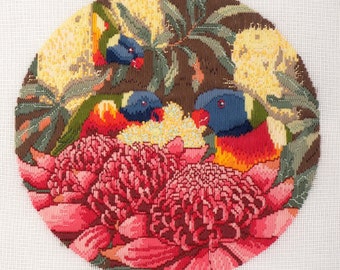 Rainbow Lorikeets kit de couture longue par Helene Wild 28cm rond HWLS-002