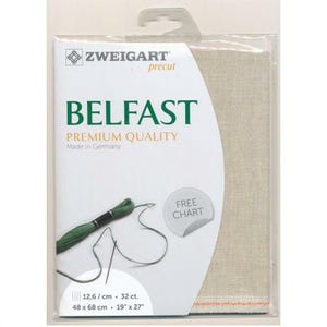 Belfast Linen 32ct 48 x 68cm precut Zweigart, made in Germany, colour choices.