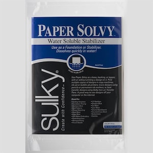Sulky Paper Solvy Stabilizer 12 sheets each 8.5&quot; x 11&quot; ,Suitable for use in copy machines, and ink-jet or bubble-jet printers.