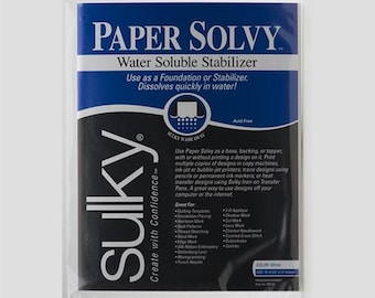 Sulky Paper Solvy Water Soluble Stabilizer, 12 Sheets (8.5" x 11")