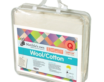 Wool 60 Cotton 40 percent Matilda's Own Wadding Batting 2.4m x 2.7m (97in x 108in) Queen Size