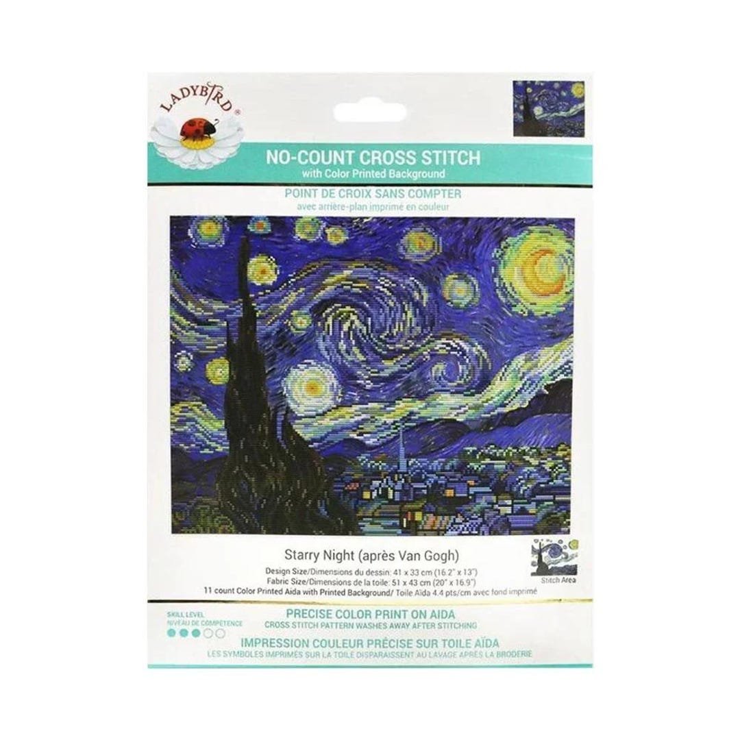 OWN4B Kreuzstich-Set Van Gogh Sternennacht - Vorgedruckt 11CT 59x45cm DIY Stickpackung
