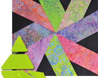 Vortex patchwork quilting template set by Matilda's Own 9 inch block.
