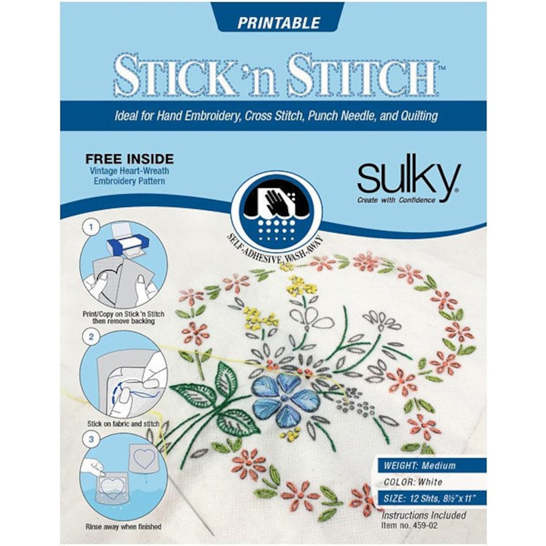 Stick and Stitch/sulky Sticky Printable Water Soluble Stabilizer