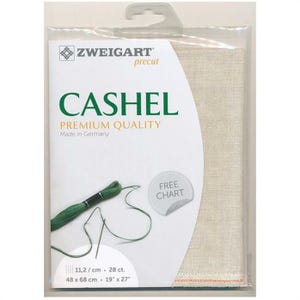 Cashel Linen from Zweigart, precut 48 x 68cm 28ct made in Germany, colour choices.