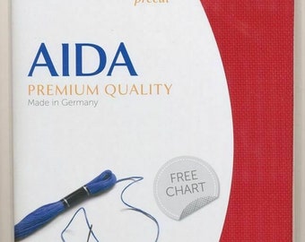 Zweigart Aida cloth precuts 18ct 48 x 53cm, colour choices, free chart.