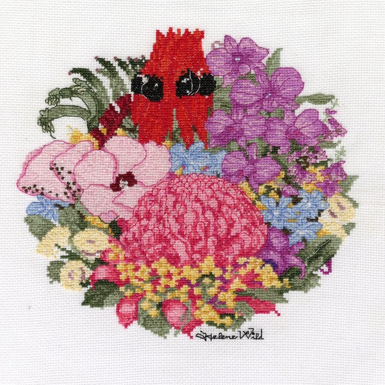 Australian Floral Emblems Cross Stitch Kit by Helene Wild 25 X Etsy
