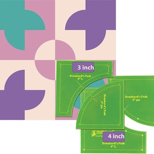 Drunkard's Path patchwork quilting template sets by Matilda's Own. Sizes 3 & 4", 5", 6", 7", 8.5", or 9.5"