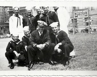 Altes Foto Ww2 US Seefahrer und Ensign 1940er Jahre Fotografie Schnappschuss Vintage