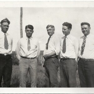 Old Photo Men wearing White Shirts and Ties 1930s Photograph Snapshot Vintage
