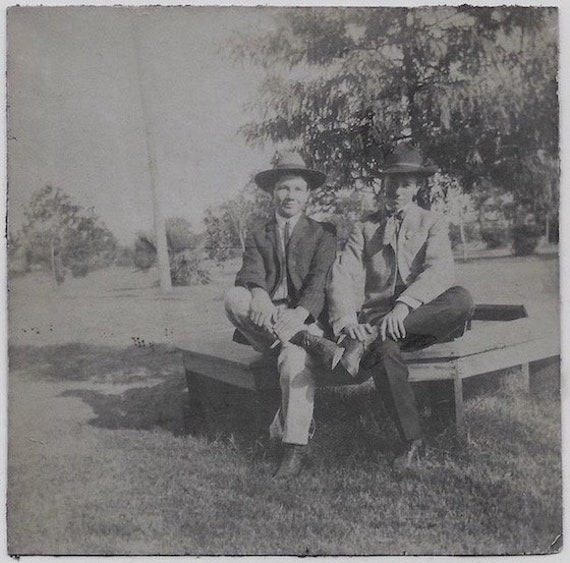 Old Photo 2 Teen Boys Sitting In Park On Bench Wearing Jackets Etsy