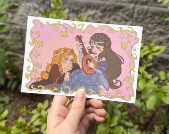 Ren Faire Senerade Girls 4"x6" Art Print | Postcard
