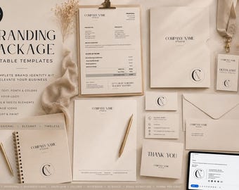 Kit de marca de lujo con plantillas de Canva / Paquete de papelería corporativa (descarga digital)