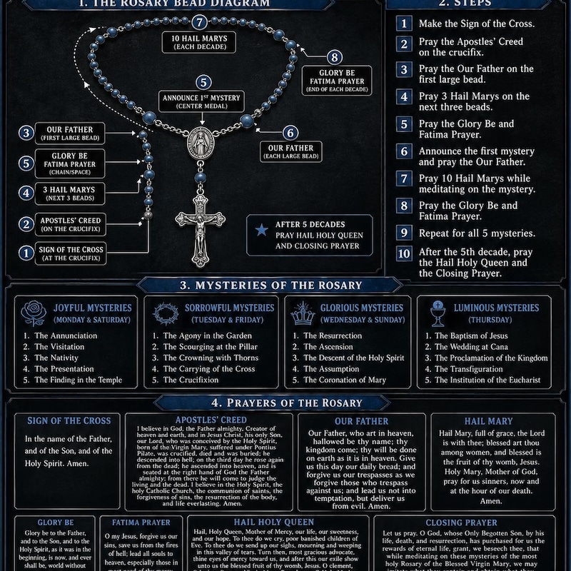 Rosary Printable Guide - Etsy UK