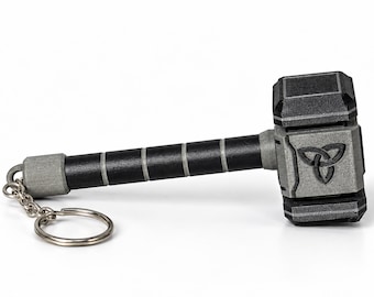 Chaveiro Mecânico Thunder Hammer Clicky | Presente Gamer em PETG-CF