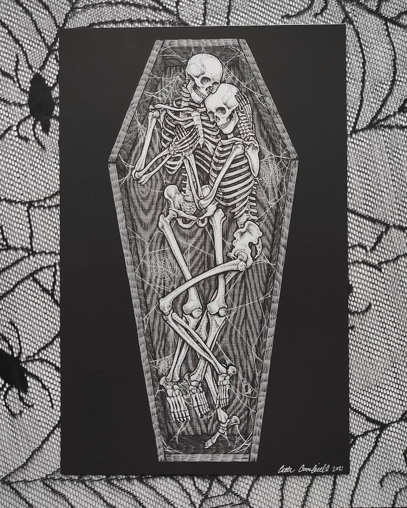 Eternally Yours Skeleton Lovers Fine Art Print Etsy
