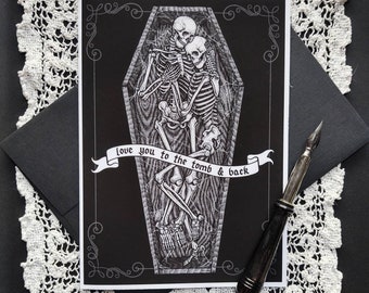 Love You to the Tomb and Back - Gothic Valentine's Day Card - Gothic Anniversary