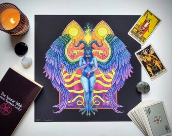 Baphomet - The Lightbearer - LIMITED EDITION Hand-Embellished Fine Art Print