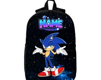 Personalized Blue Speedster Backpack, Custom Name Galaxy School Bag, Fast Cartoon Hero Laptop Backpack, Kids Birthday Gift