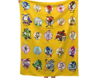 Manta polar con diseño de personaje de Blue Speed / Manta decorativa inspirada en videojuegos de dibujos animados / Manta de franela suave para habitación infantil / Regalo acogedor