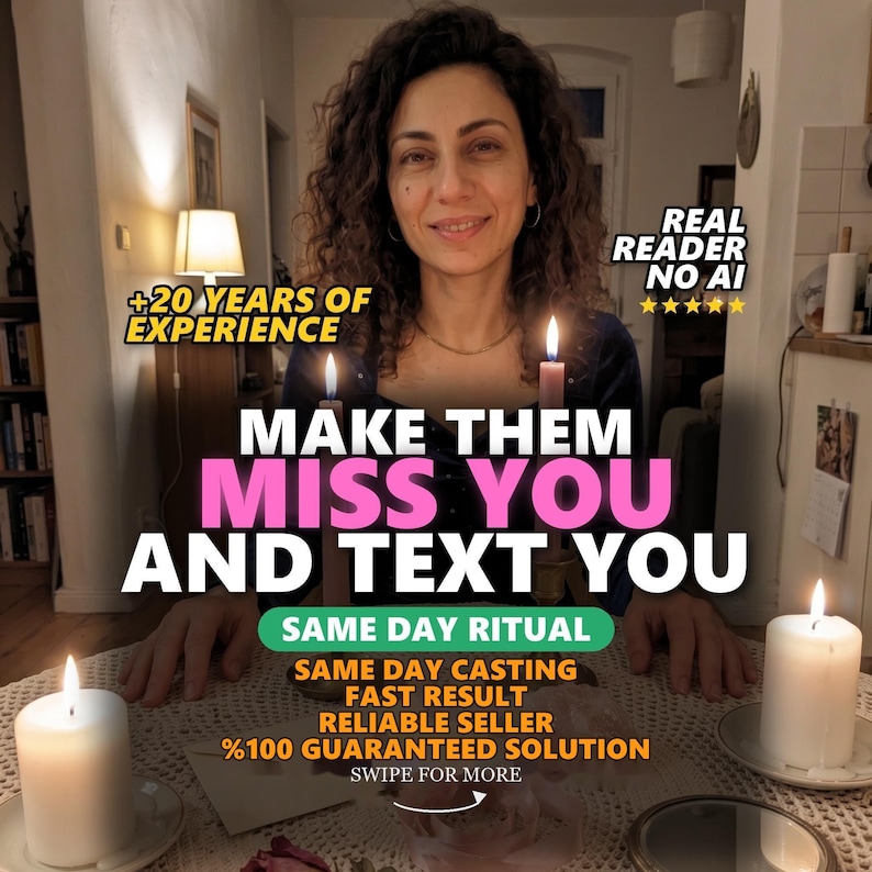 Make Them Miss You and Text You: Obsession Manifestation Ritual, Candle Work for Devotion, Commitment and Coming Back image 1