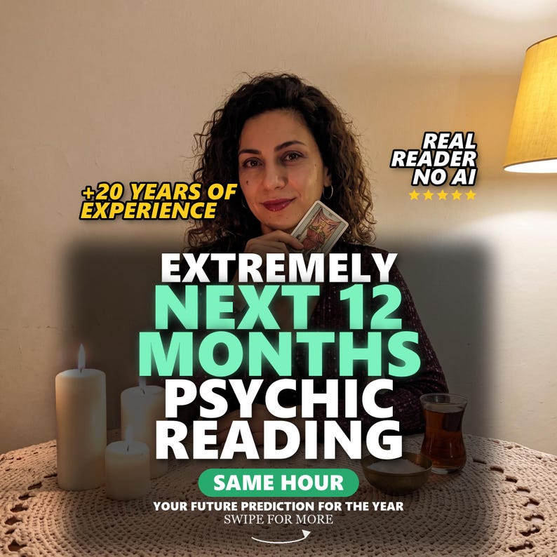 Psychic Reading Next 12 Months Same Hour, Accurate Tarot Reading Future, Psychic Future Prediction, Spiritual Guidance image 1