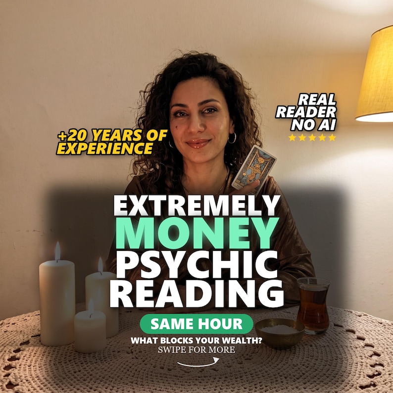 Money Psychic Reading Same Hour, Abundance & Financial Path Tarot, What Blocks Your Wealth, Honest Money Insight image 1