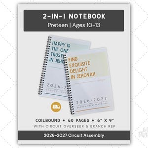 JW Circuit Assembly Preteen Notebook 2026-27 BR & CO, Coil Bound, Printed