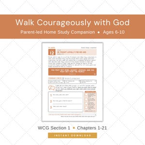 JW Family Worship | Walk Courageously With God Companion Worksheets (Digital Download) | Readers Ages 6-10