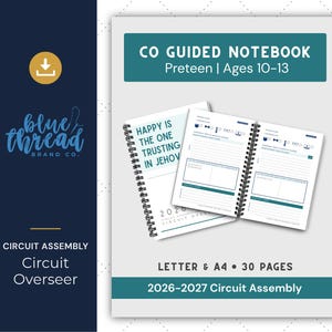 JW Happy Is the One Trusting in Jehovah - Circuit Assembly Notebook 2026-2027 with Circuit Overseer | Preteen Note-Taking Printable PDF
