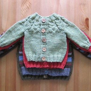 Baby Owl Yoke Cardigan - PDF Pattern